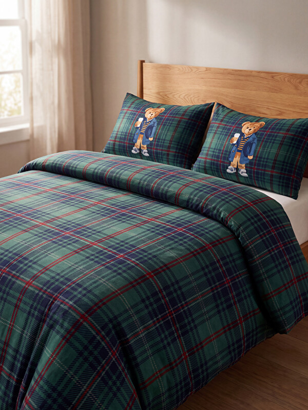 LCW HOME Ayı Teddy Baskılı Çift Kişilik Nevresim Seti