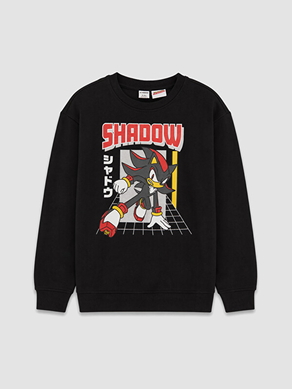 LCW Kids Crew Neck Sonic Printed Boys' Sweatshirt
