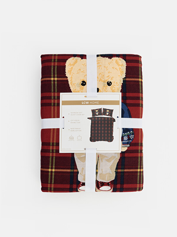 LCW HOME Ayı Teddy Baskılı Çift Kişilik Nevresim Seti