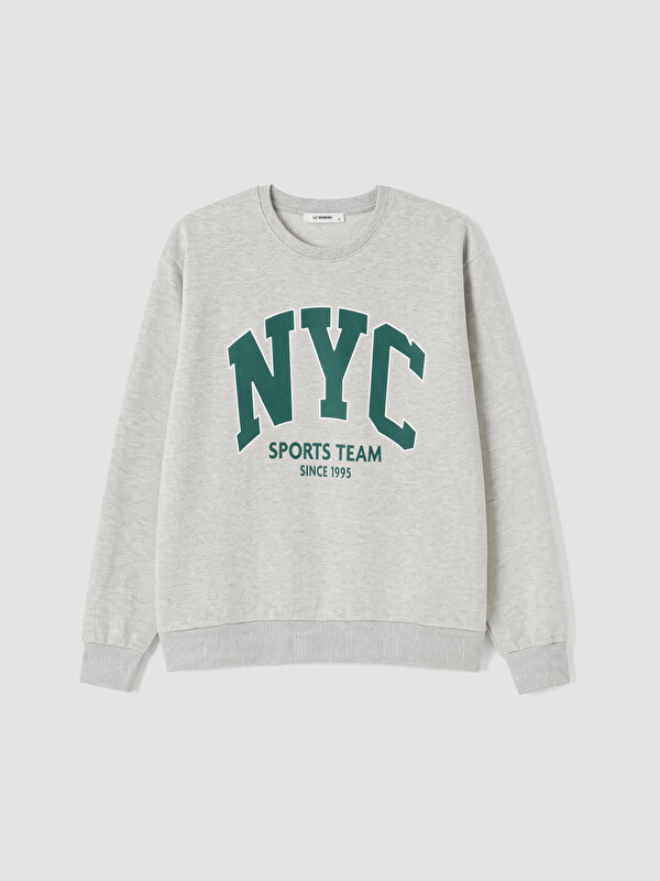 LC WAIKIKI NYC Baskılı Oversize Kadın Sweatshirt