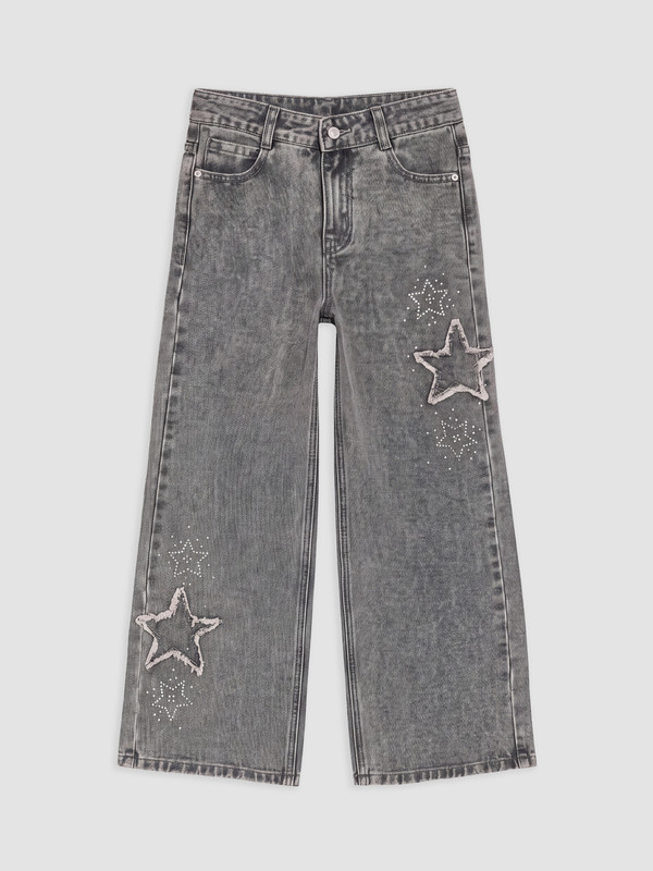 LCW Kids Wideleg Rhinestone Embellished Girls' Jeans