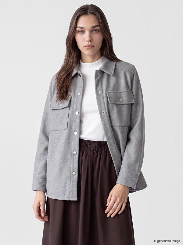 LCW Modest Жена Сиво Горна част на ризата