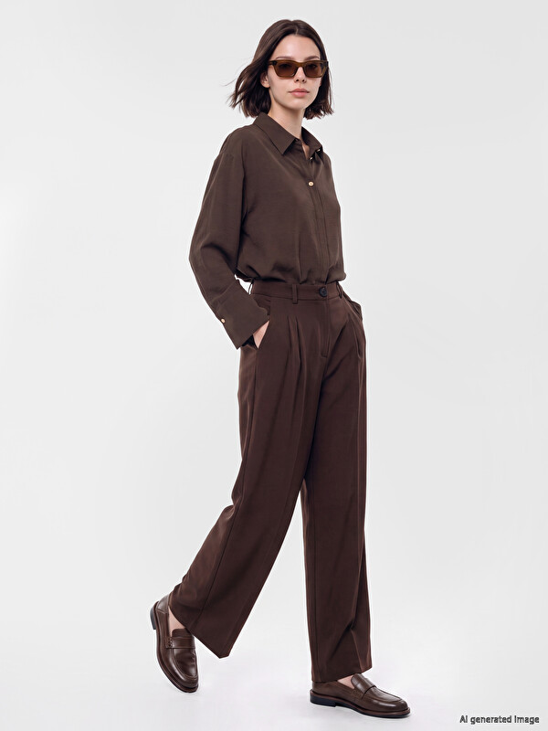 LCW Modest Relax Fit Wide Leg Women's Trousers