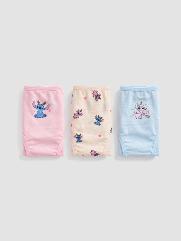 LCW Kids 3 Chiloți Fată cu Model Stitch și Angel