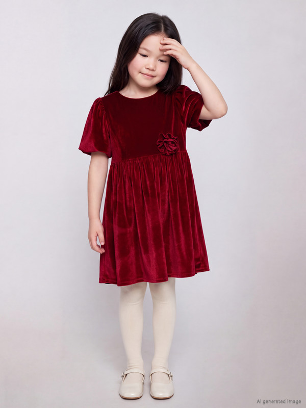LCW Kids Velvet Girls' Dress