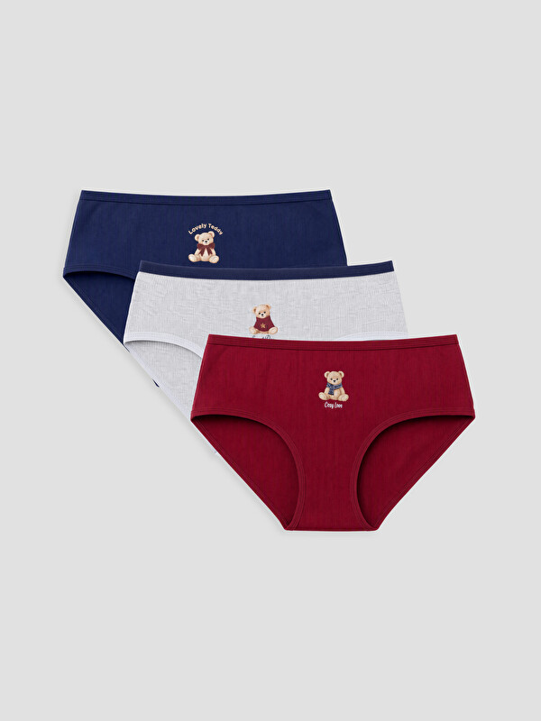 LCW Kids Ayı Teddy Baskılı Kız Çocuk Külot 3'lü