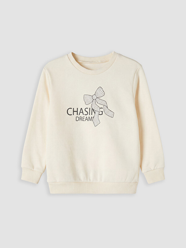 LC WAIKIKI Baskılı Kız Çocuk Kalın Sweatshirt