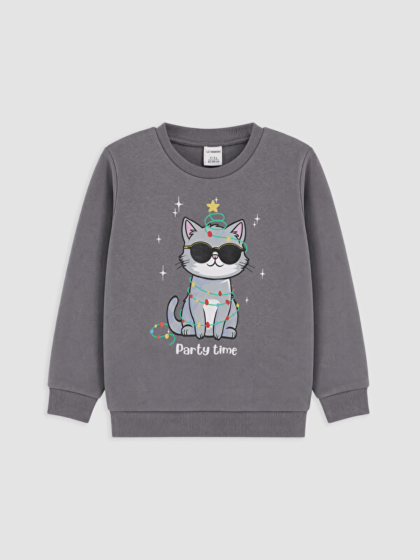 LC WAIKIKI Baskılı Kız Çocuk Kalın Sweatshirt