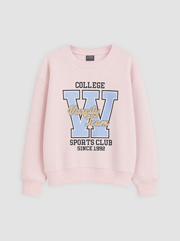 LC WAIKIKI Baskılı Kız Çocuk Kalın Sweatshirt