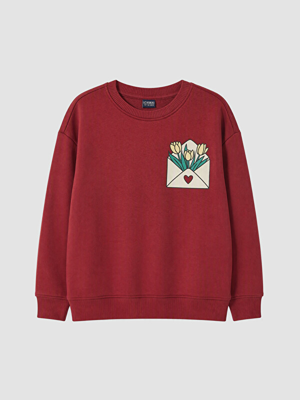LC WAIKIKI Baskılı Kız Çocuk Kalın Sweatshirt