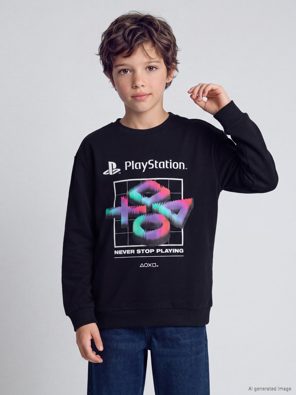 LCW Kids PlayStation Printed Boys' Thick Sweatshirt