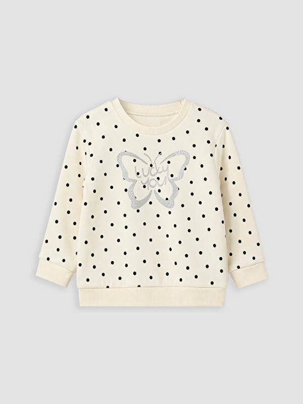 LC WAIKIKI Puantiyeli Kız Çocuk Kalın Sweatshirt