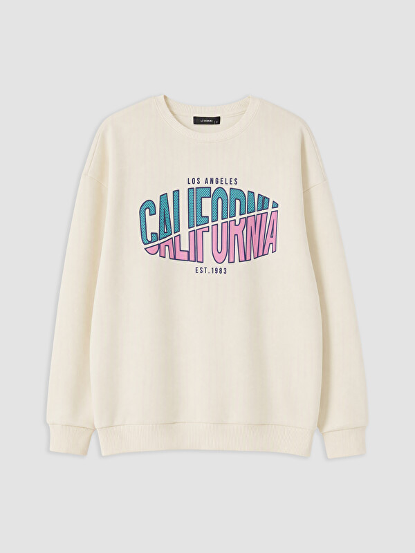 LCW ECO Baskılı Kadın Kalın Sweatshirt