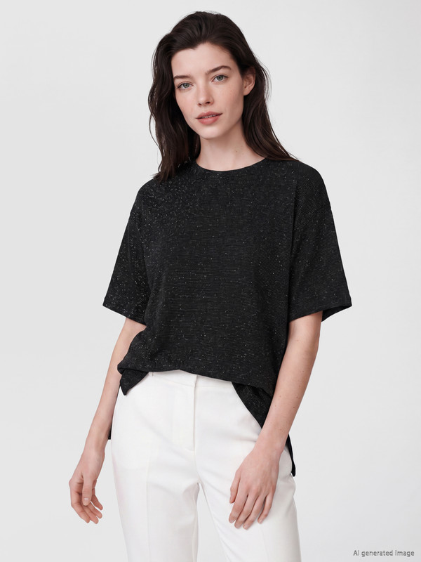 LCW Comfort Shiny Textured Women's T-Shirt