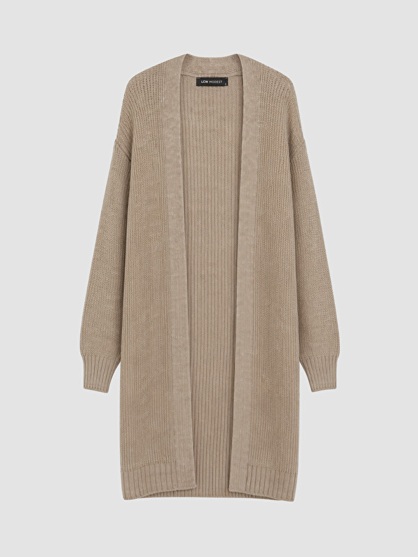 LCW Modest Şal Yaka Oversize Kadın Triko Hırka