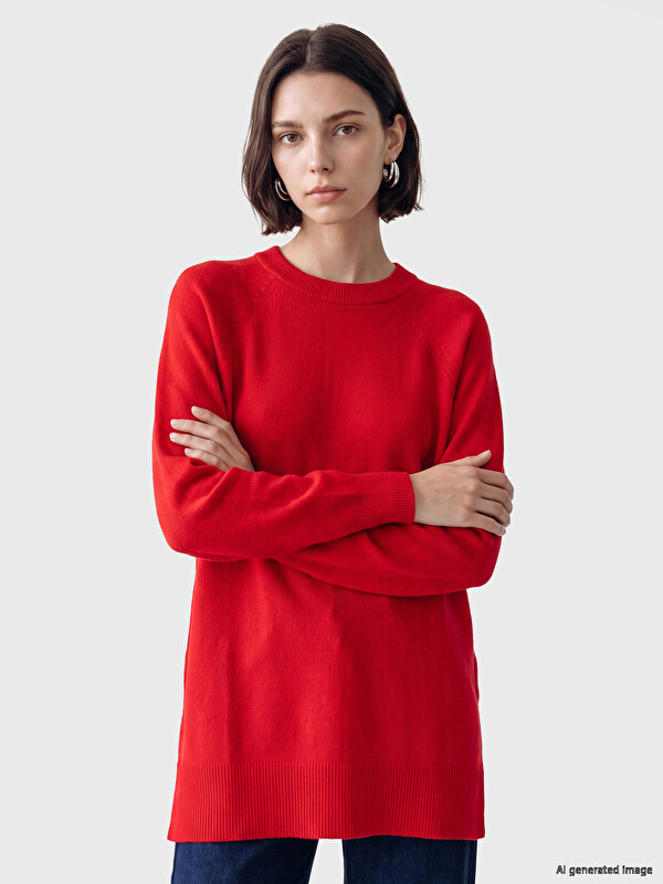 LCW Modest Bisiklet Yaka Kadın Triko Tunik
