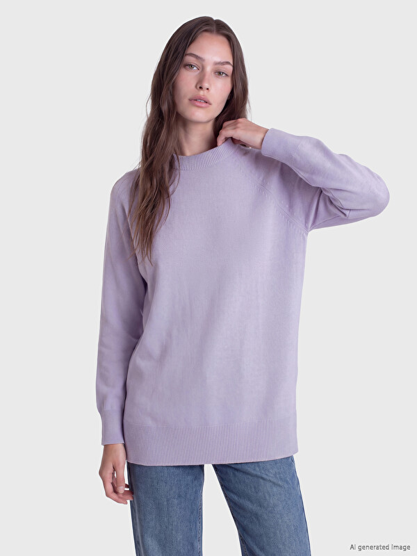 LCW Modest Bisiklet Yaka Kadın Triko Tunik