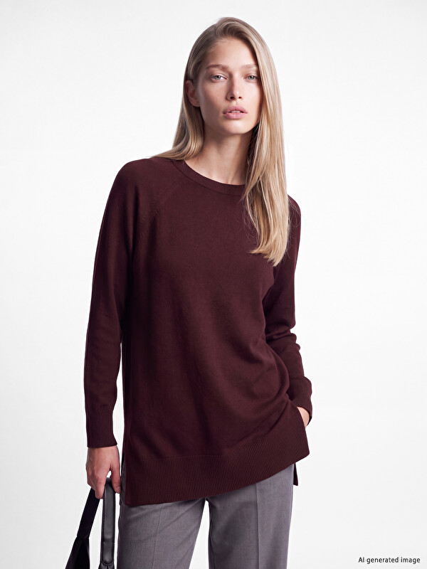 LCW Modest Crew Neck Women's Knitwear Tunic