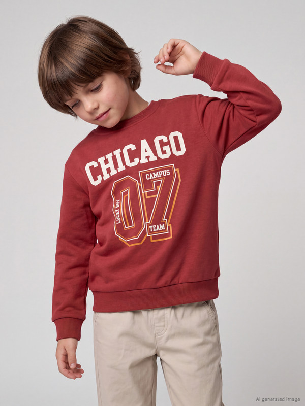 LCW Kids Printed Boys' Thick Sweatshirt