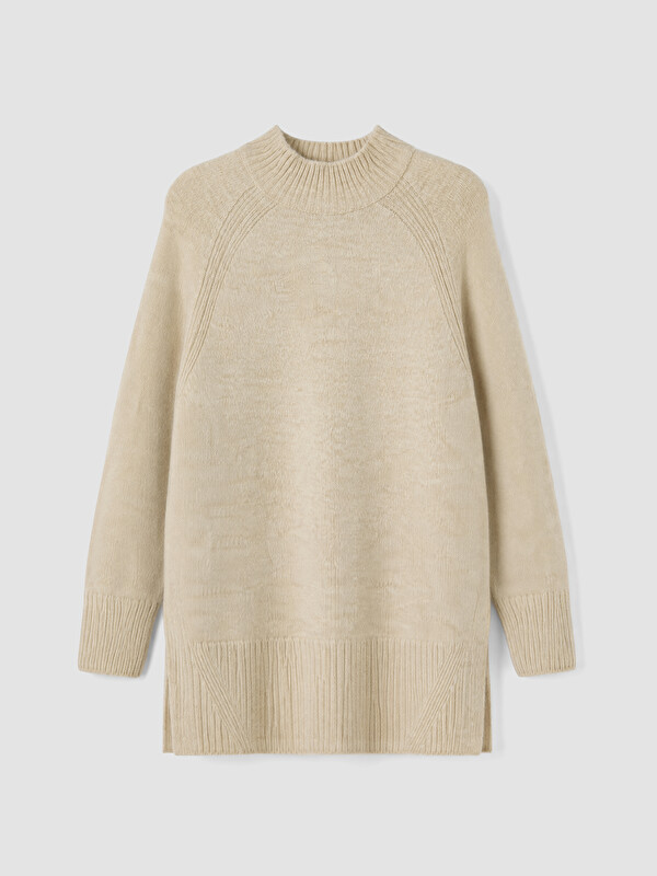 LCW Modest Yarım Balıkçı Yaka Oversize Kadın Triko Tunik