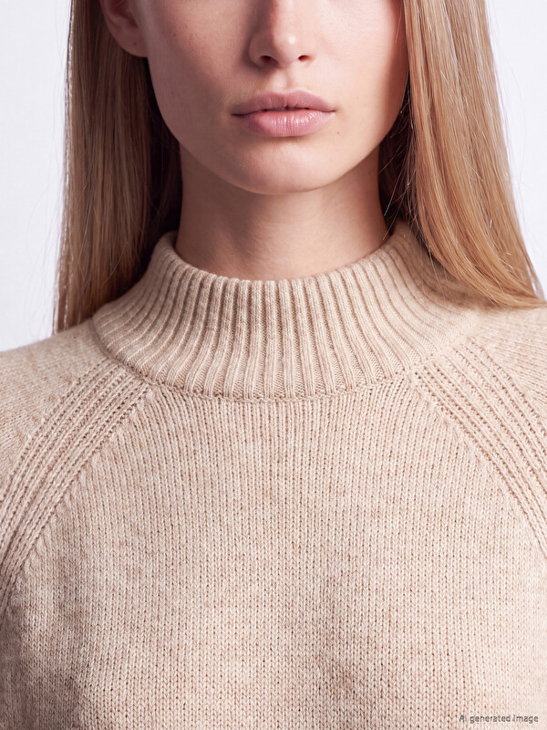LCW Modest Mock Turtleneck Oversize Women's Knitwear Tunic