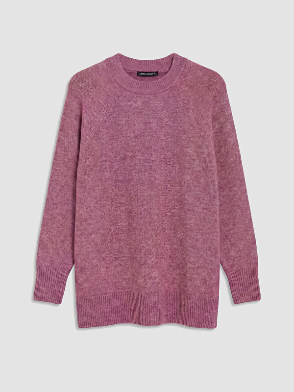 LCW Modest Crew Neck Oversize Women's Knitwear Tunic