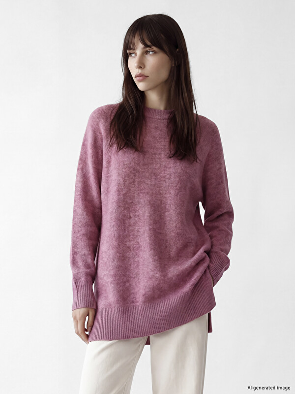 LCW Modest Tunikë triko oversize me jakë të rrumbullakët për gra
