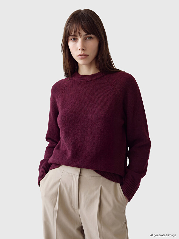 LCW Modest Crew Neck Oversize Women's Knitwear Tunic