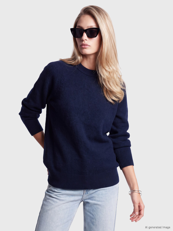 LCW Modest Crew Neck Oversize Women's Knitwear Tunic