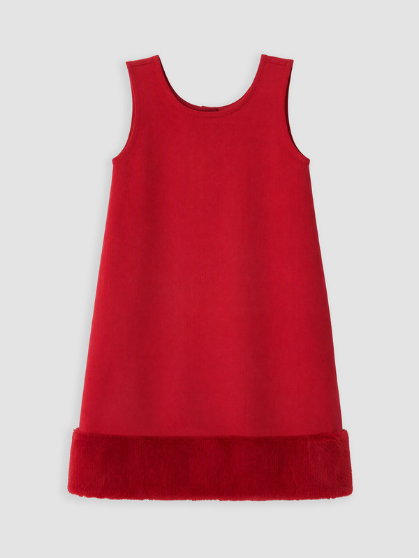 LCW Kids Crew Neck Plush Detailed Girls' Dress