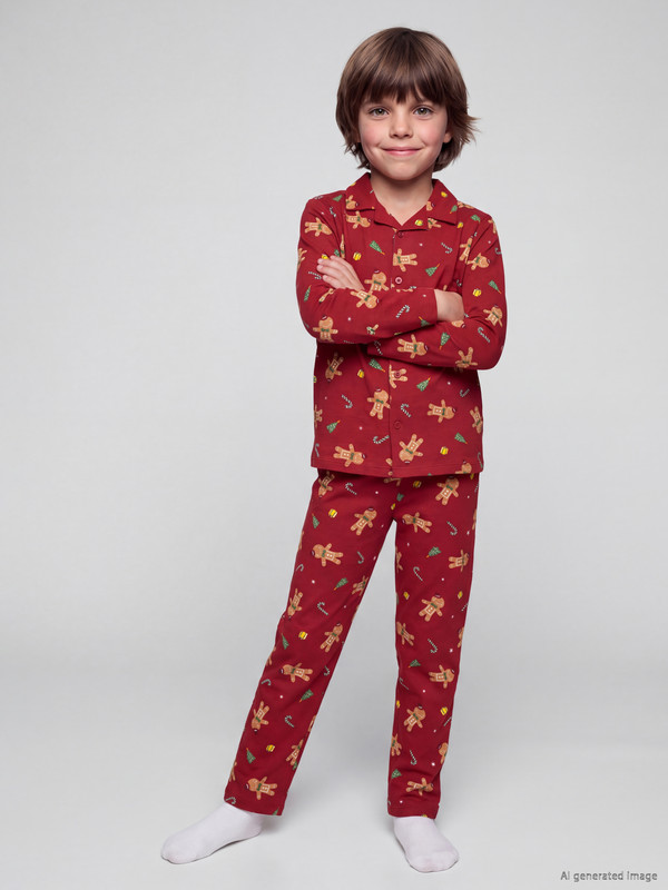 LCW Kids Gömlek Yaka Erkek Çocuk Pijama Takım