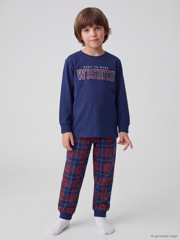 LCW Kids Baskılı Erkek Çocuk Pijama Takım