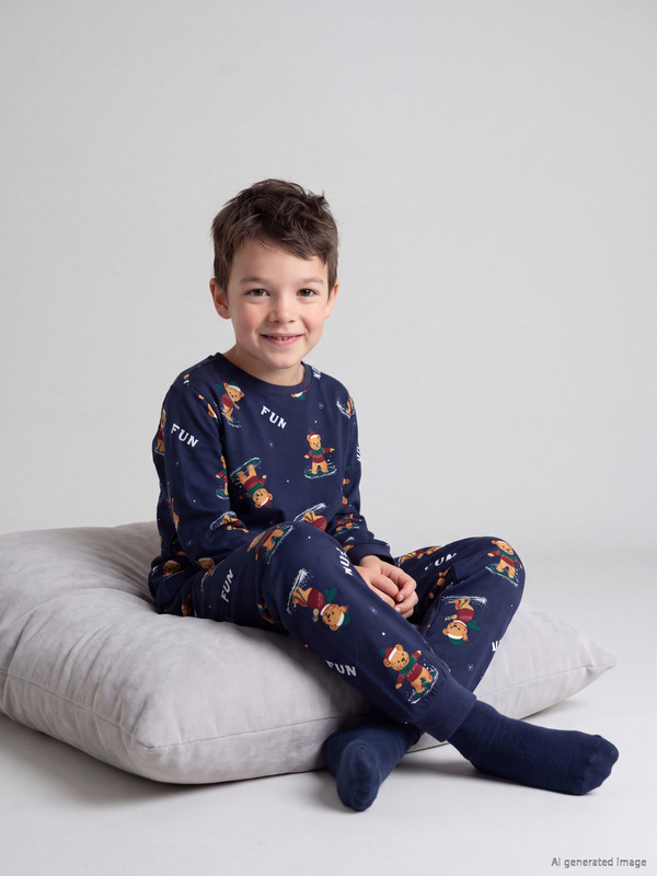 LCW Kids Crew Neck Boys' Pyjamas Set