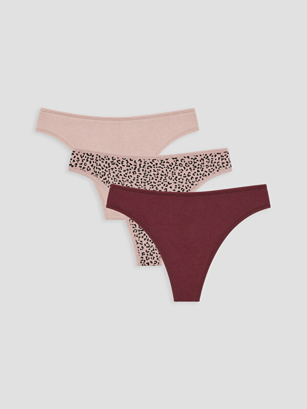 LCW DREAM Leopar Desenli Tanga Külot 3'lü