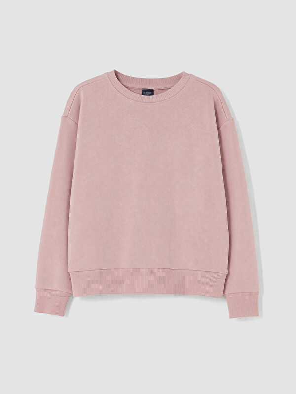 LC WAIKIKI Bisiklet Yaka Kız Çocuk Sweatshirt