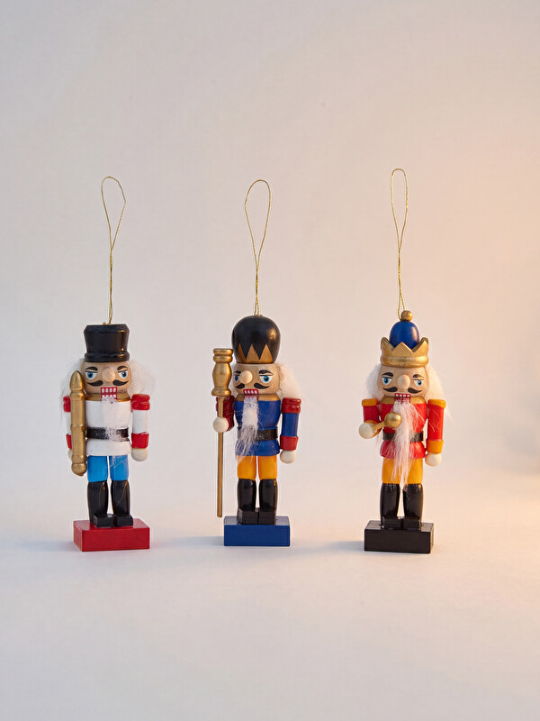 LCW HOME 3-piece Nutcracker Soldier Figured Hangable Ornament