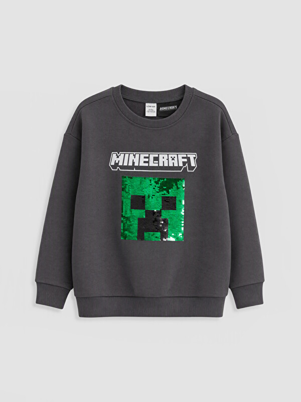 LCW Kids Minecraft Payetli Erkek Çocuk Sweatshirt