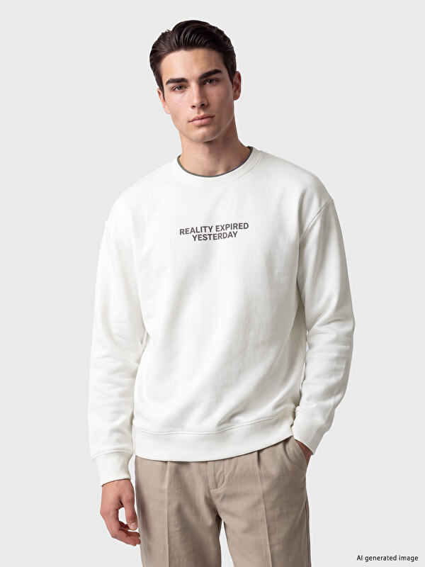 LCWAIKIKI Classic Printed Thick Men's Sweatshirt