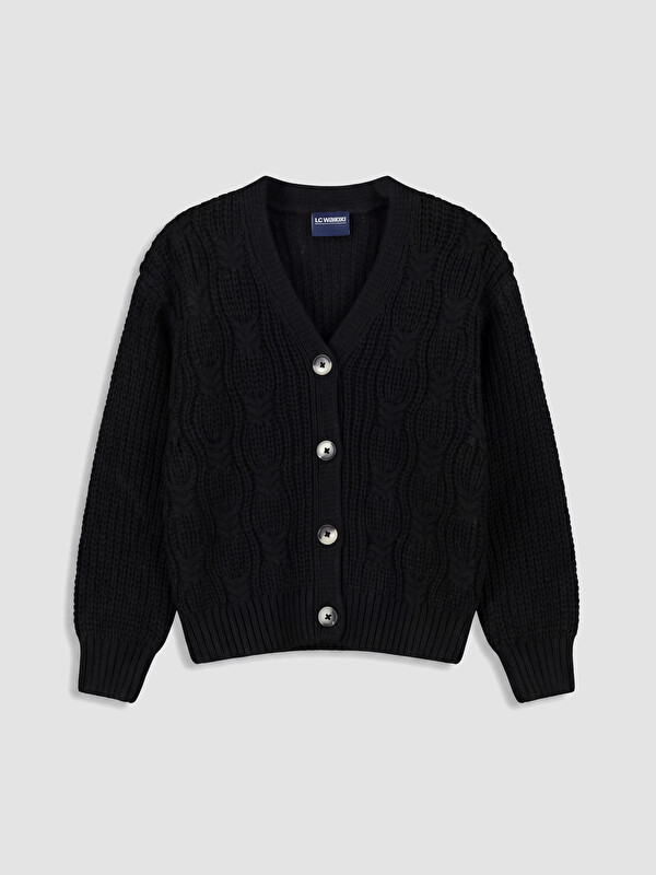 LC WAIKIKI V Neck Girls' Knitwear Cardigan
