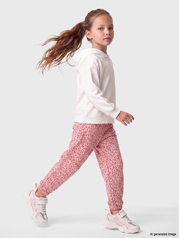 LC WAIKIKI Pantallona sportive jogger me bel elastik me model për vajza
