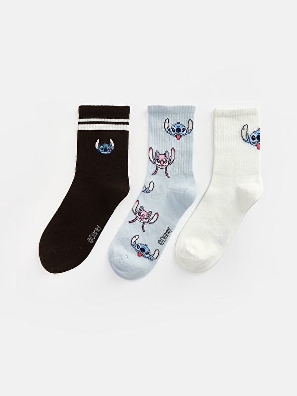 LCW DREAM Çorape kyçi me motive Lilo & Stitch, paketime treshe, për gra