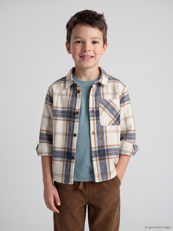 LCW Kids Plaid Gabardine Boys' Shirt