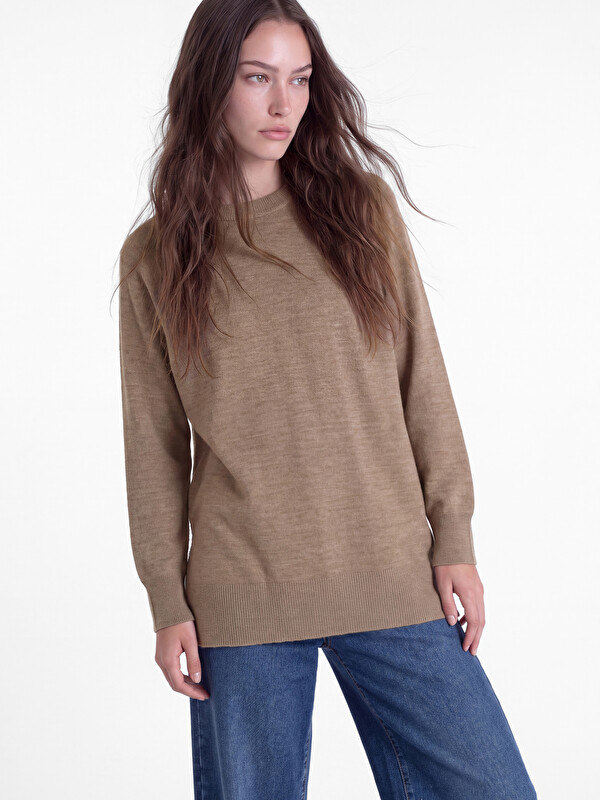 LCW Modest Crew Neck Women's Knitwear Tunic