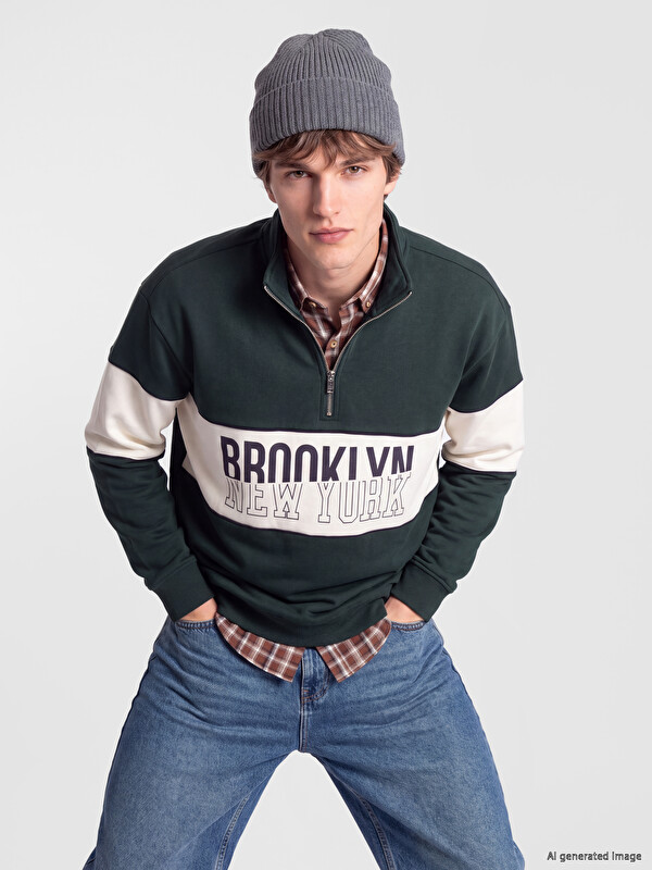 XSIDE Mock Neck Men's Thick Sweatshirt