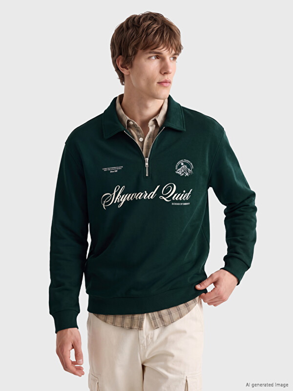 XSIDE Polo Collar Men's Thick Sweatshirt