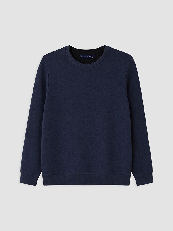 LCWAIKIKI Classic Bisiklet Yaka Erkek Sweatshirt