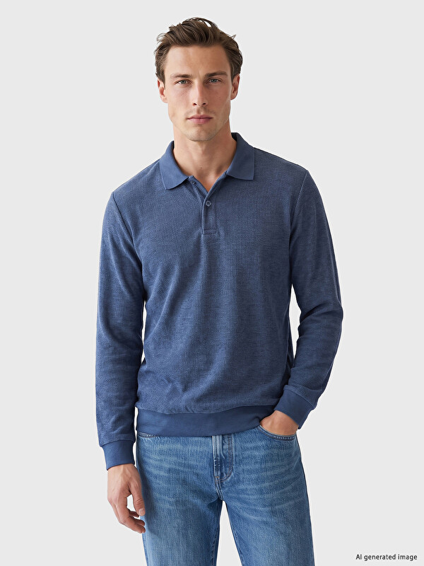 LCWAIKIKI Classic Polo Yaka Erkek Sweatshirt