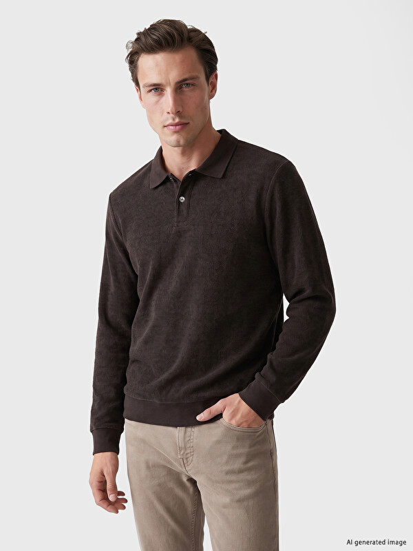 LCWAIKIKI Classic Polo Yaka Erkek Sweatshirt