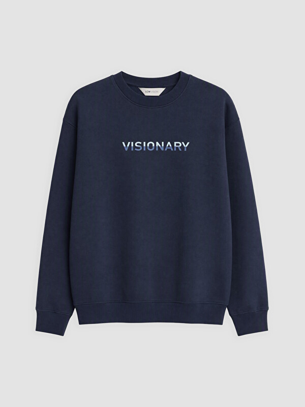 LCW Vision سويت شيرت رجالي مطبوع تخين