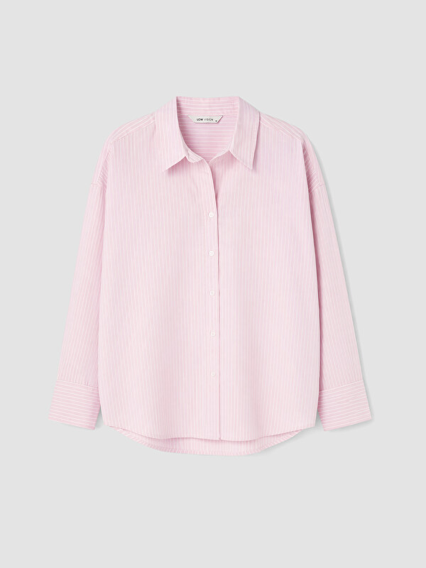 LCW Vision Striped Oversize Poplin Women's Shirt